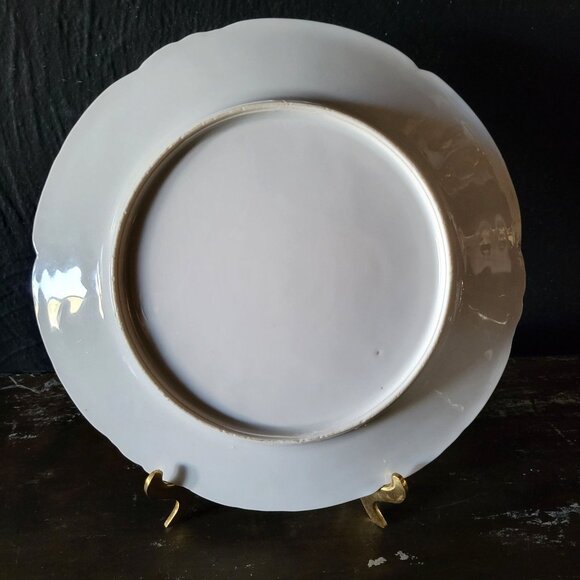 Vintage Hand-Painted Pink Porcelain Plate With Blackberry Design, Plate Wall - Picture 5 of 6